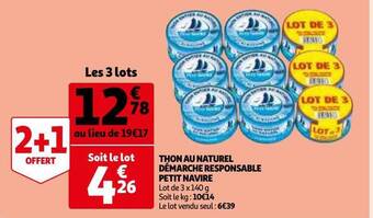 Auchan Thon au naturel démarche responsable petit navire offre
