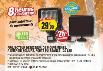 Outiror Projecteur détecteur de mouvements, à énergie solaire, forte puissance 120 led offre