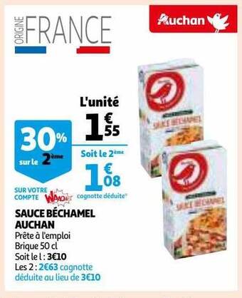 Auchan Sauce béchamel auchan offre