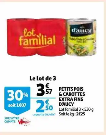 Auchan Petits pois & carottes extra fins d'aucy offre