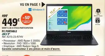 E.Leclerc Acer Pc Portable offre