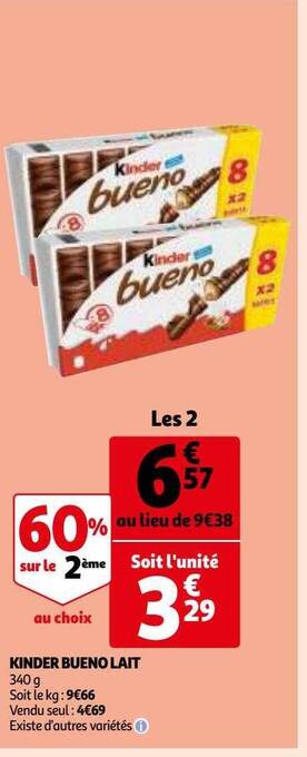 Auchan Kinder bueno lait offre