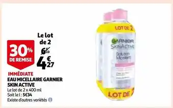 Auchan Eau micellaire garnier skin active offre