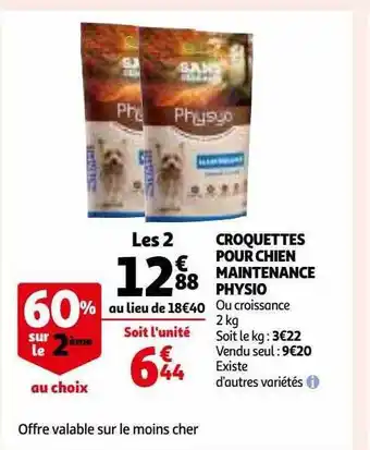 Auchan Croquettes pour chien maintenance physio offre