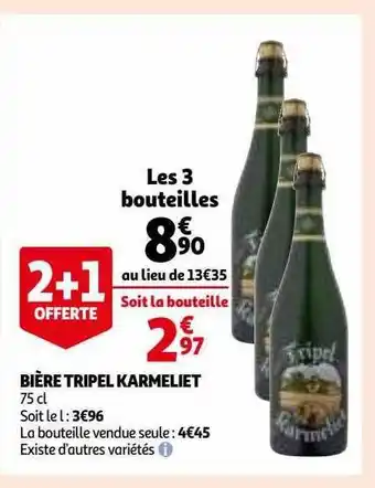 Auchan Bière tripel karmeliet offre