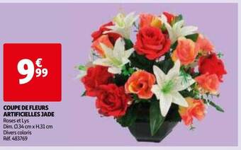 Auchan Coupe de fleurs artificielles jade offre