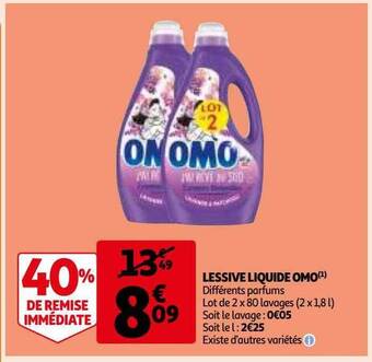 Auchan Lessive liquide omo offre