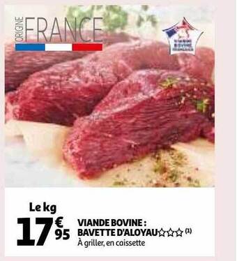 Auchan Viande bovine : bavette d'aloyau*** offre