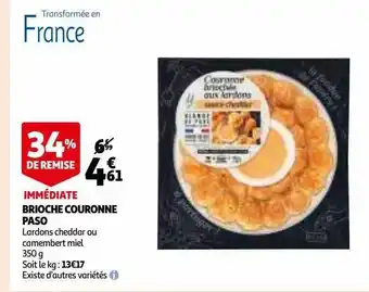 Auchan Brioche couronne paso offre