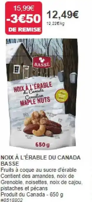 Costco Noix à l'érable du canada basse offre