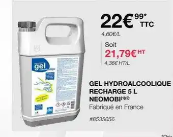 Costco Gel hydroalcoolique recharge 5l neomobi offre
