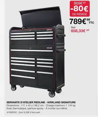 Costco Servante d'atelier redline - kirkland signature offre