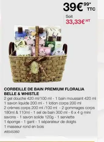 Costco Corbeille de bain premium floralia belle & whistle offre