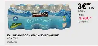 Costco Eau de source - kirkland signature offre