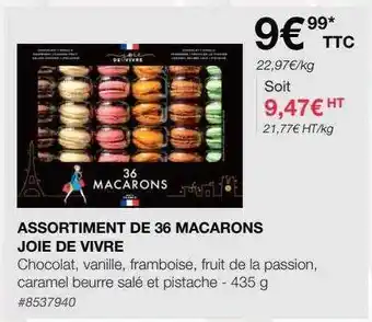 Costco Assortiment de 36 macarons joie de vivre offre