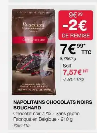 Costco Napolitains chocolats noirs bouchard offre
