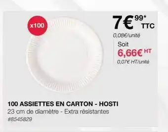 Costco 100 assiettes en carton - hosti offre