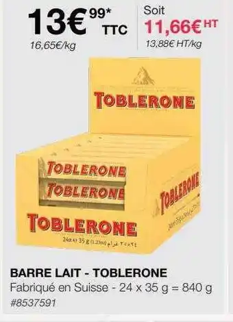 Barre lait - toblerone