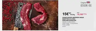 Costco Viande bovine aberdeen angus bavettes d'aloyau kirkland signature offre