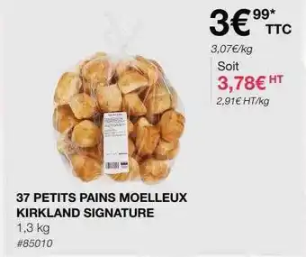 Costco 37 petits pains moelleux kirkland signature offre