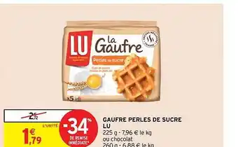 Intermarché Hyper Gaufre perles de sucre lu offre