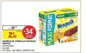 Intermarché Hyper Barres de céréales nesquik nestlé offre