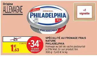 Intermarché Hyper Spécialité au fromage frais nature philadelphia offre