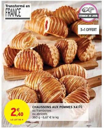 Intermarché Hyper Chaussons aux pommes x4 offre