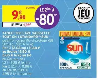 Intermarché Hyper Tablettes lave vaisselle tout en 1 standard sun offre