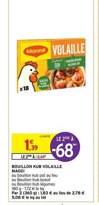 Intermarché Hyper Bouillon kub volaille maggi offre