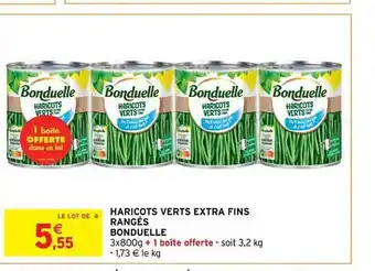 Intermarché Hyper Haricots verts extra fins rangés bonduelle offre