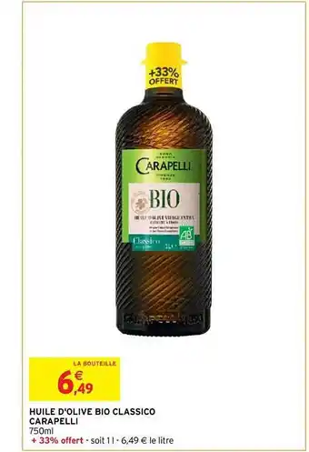 Huile d'olive bio classico carapelli