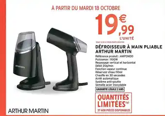 Intermarché Hyper Défroisseur à main pliable arthur martin offre