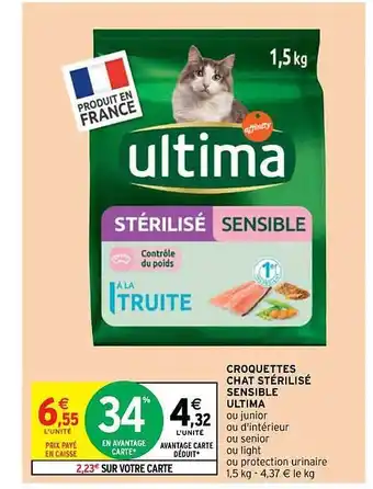 Intermarché Hyper Croquettes chat stérilisé sensible ultima offre