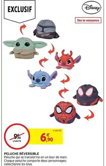 Intermarché Hyper Peluche réversible disney offre