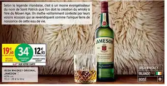 Intermarché Hyper Irish whiskey original jameson offre