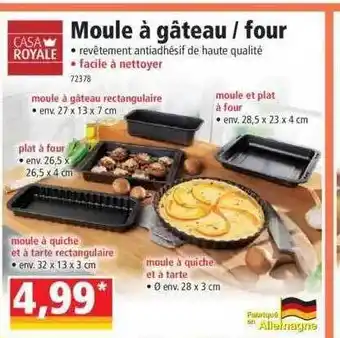 Norma Moule à gâteau-four casa royale offre