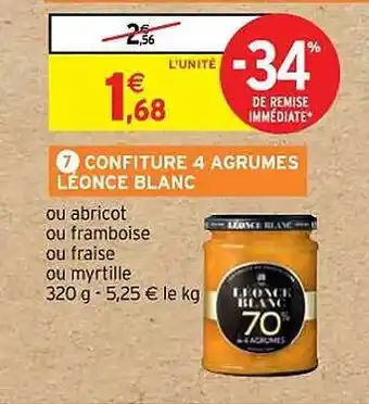 Intermarché Hyper Confiture 4 agrumes léonce blanc offre