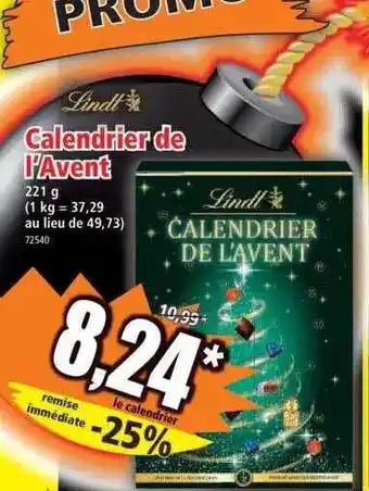 Norma Calendrier de l'avent lindt offre