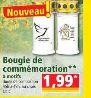 Norma Bougie de commémoration à motifs offre