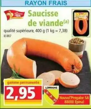 Norma Saucisse de viande les régions à table offre
