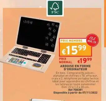Trafic Ardoise en forme d'ordinateur offre
