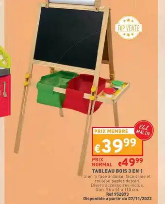 Trafic Tableau bois 3 en 1 offre