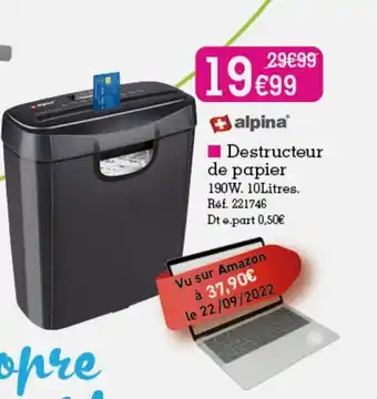 Kandy Destructeur De Papier offre