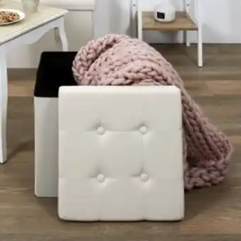 Coffre pouf pliable eleonor beige m4