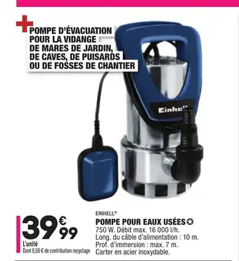 ALDI Pompe Pour Eaux Usées offre