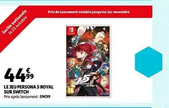 Le jeu persona 5 royal sur switch