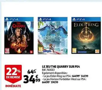 Auchan Le jeu the quarry sur ps4 offre