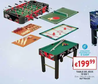 Trafic Table de jeux 10 en 1 offre