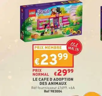 Trafic Le café d'adoption des animaux lego friends offre